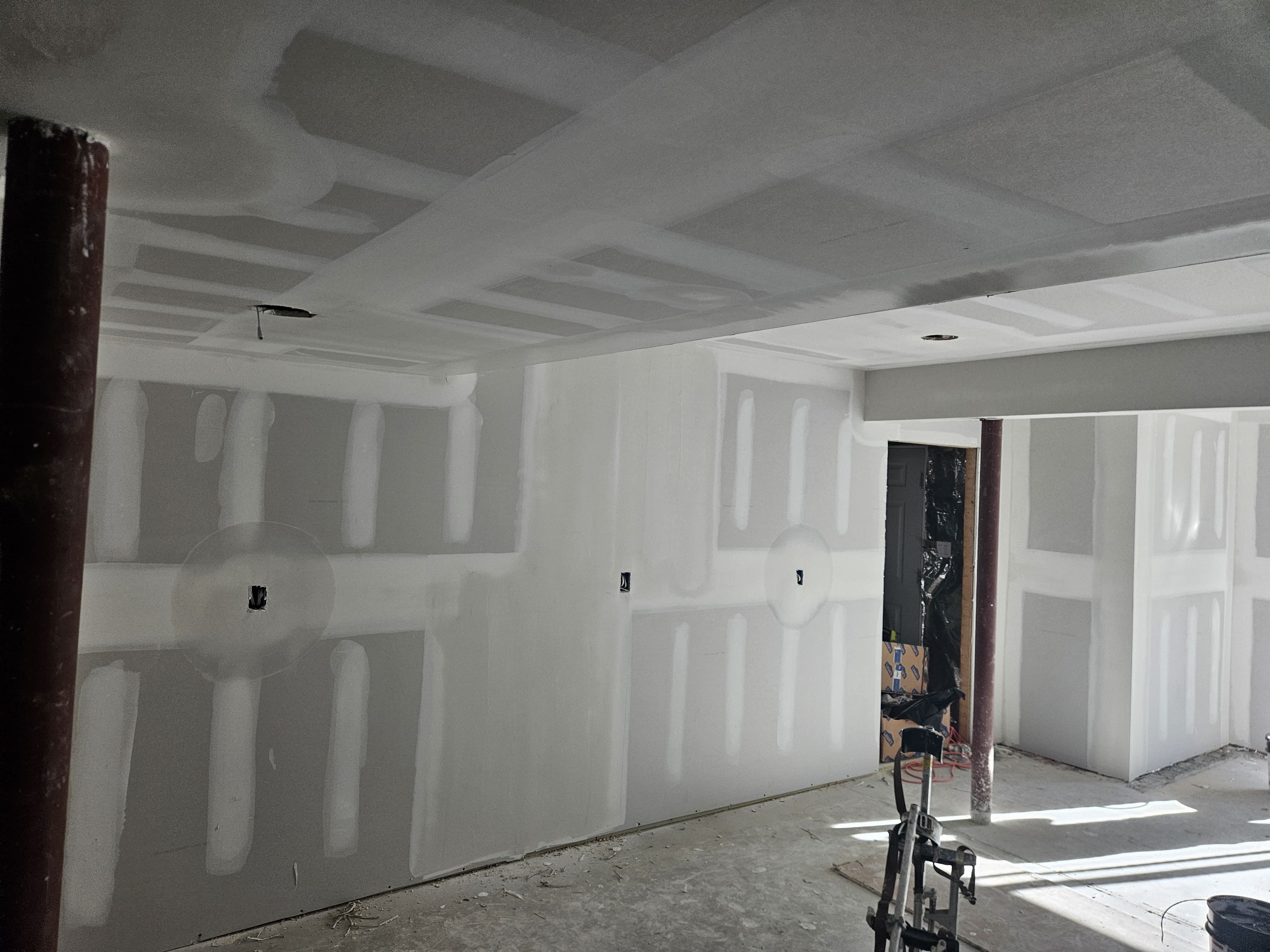 Basement taped and mudded