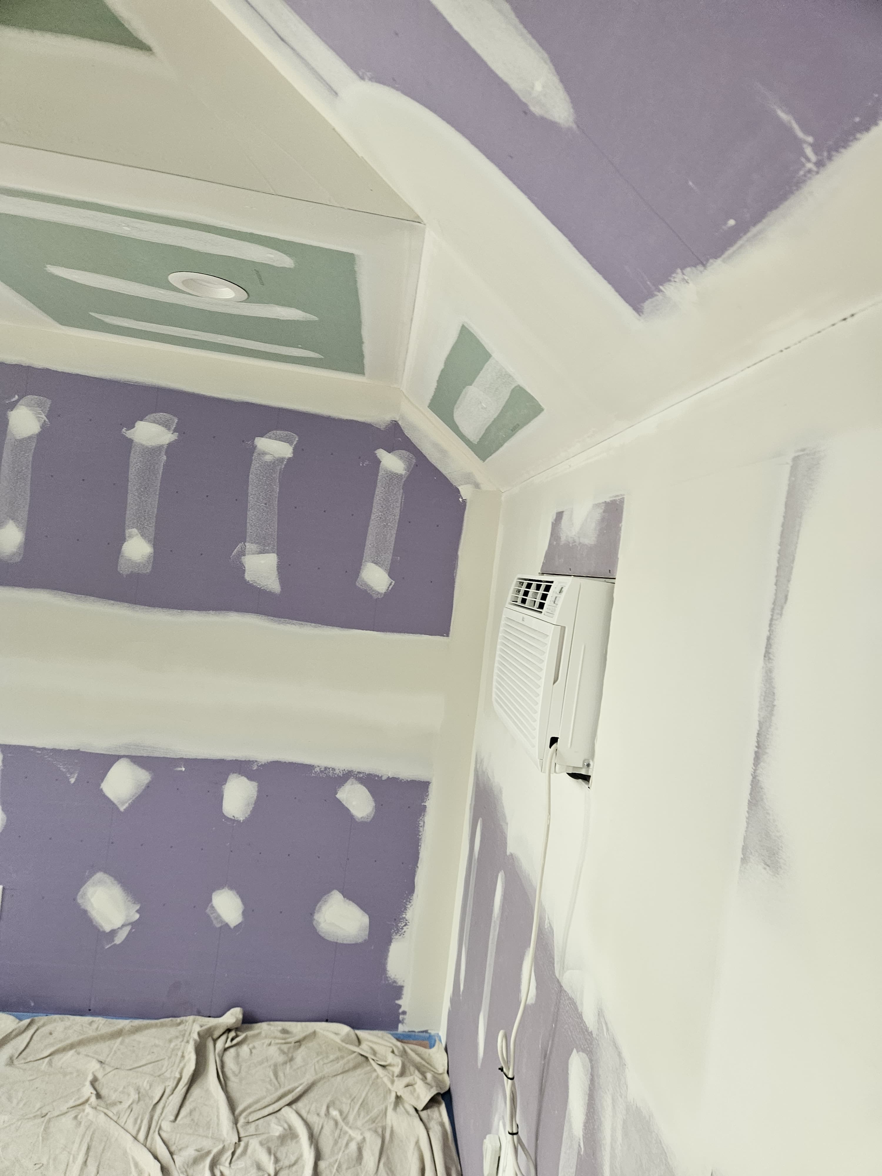 First coat on purple board
