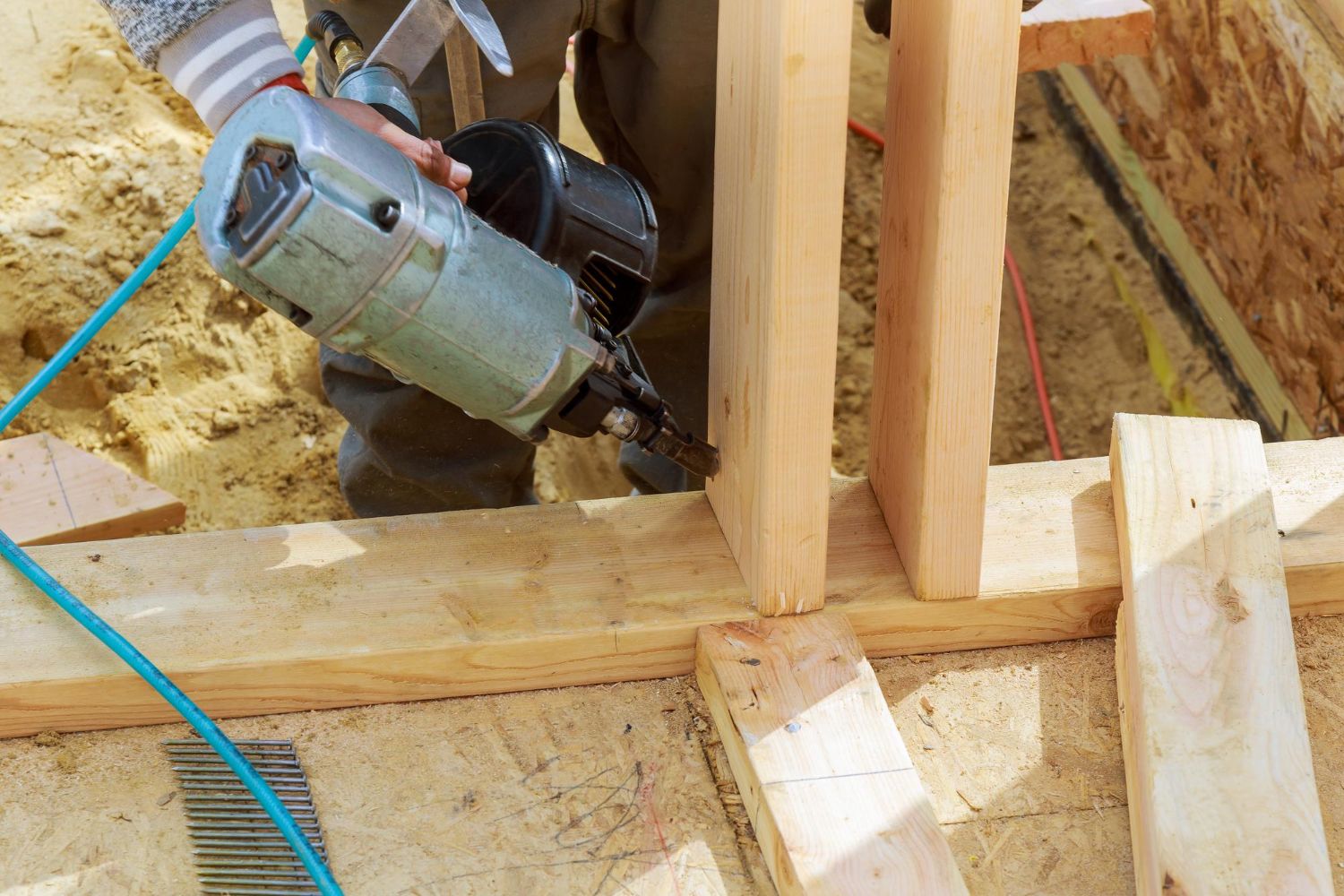 Nailing a sill plate for new wall framing