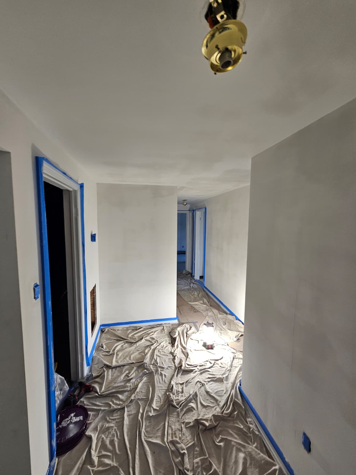 Popcorn ceiling before removal in an Easton, PA home