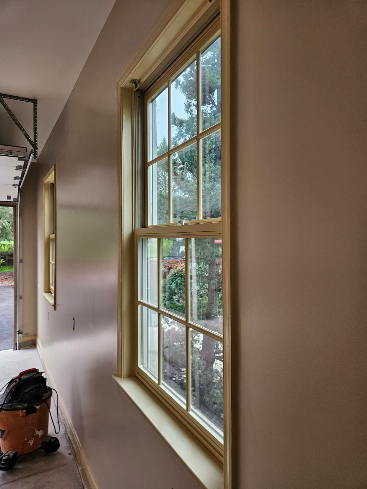 Skim coat applied across the entire ceiling